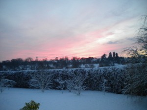 Winter sunset over Gadebridge Park